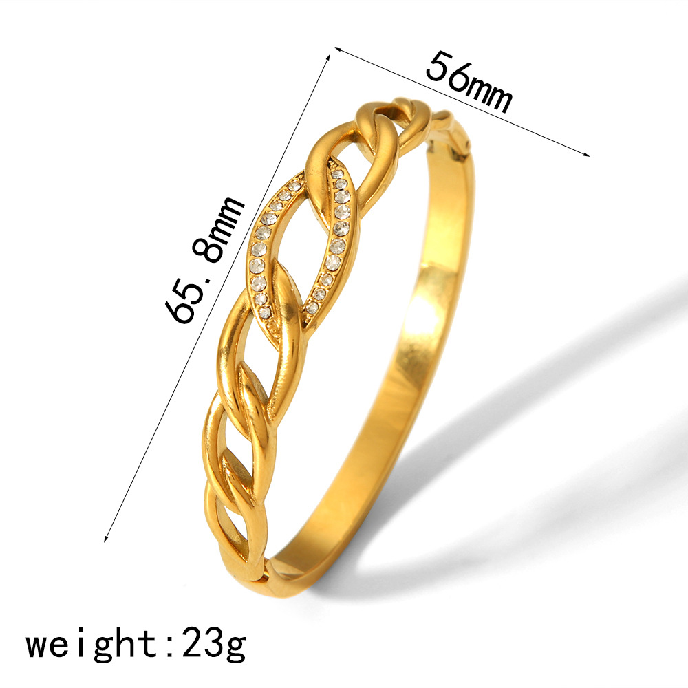 Instagram Style Stainless Steel 18K Gold Plated Premium Titanium Bracelet thumbnail 3