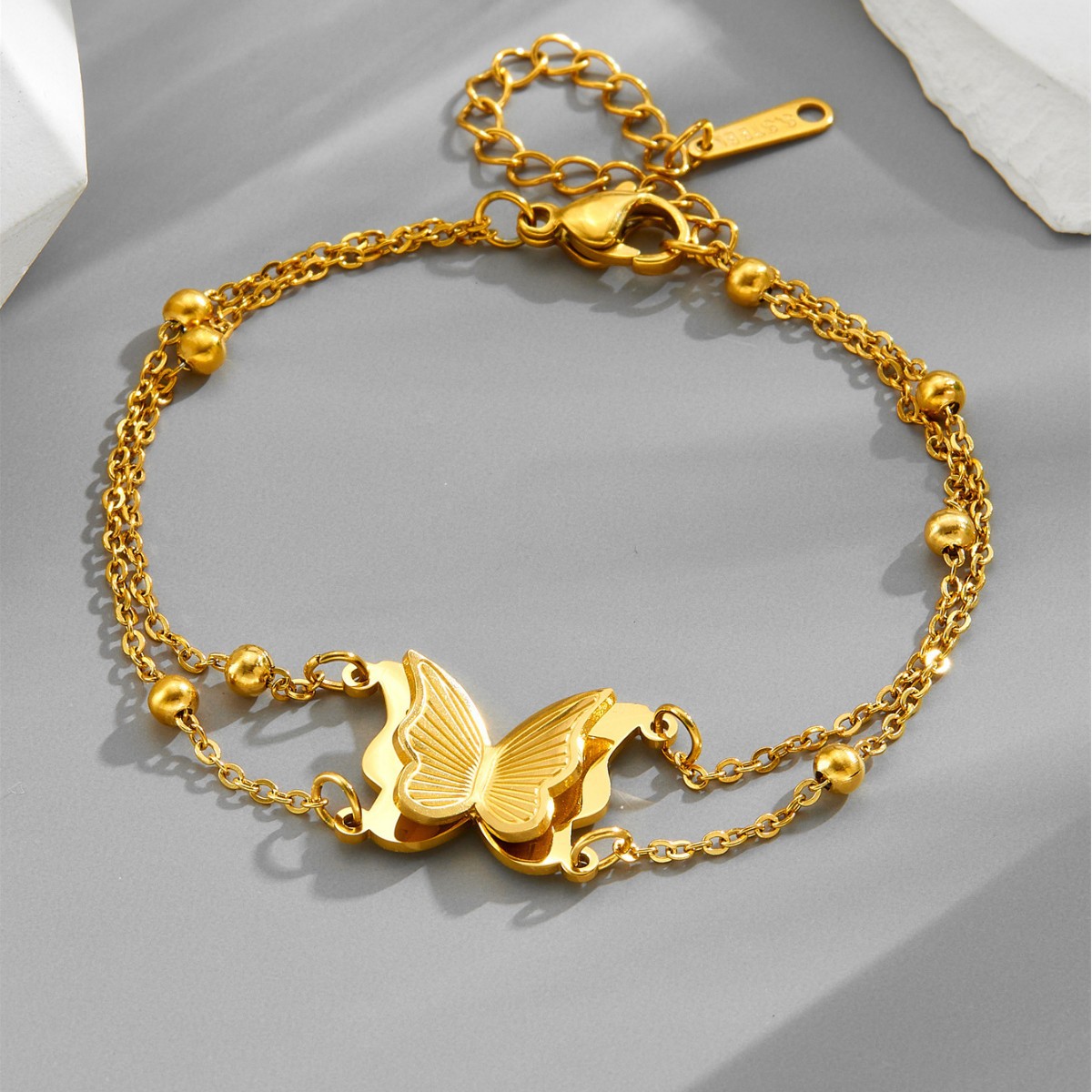 Titanium Steel Luxury Unique Butterfly Bracelet - view 2