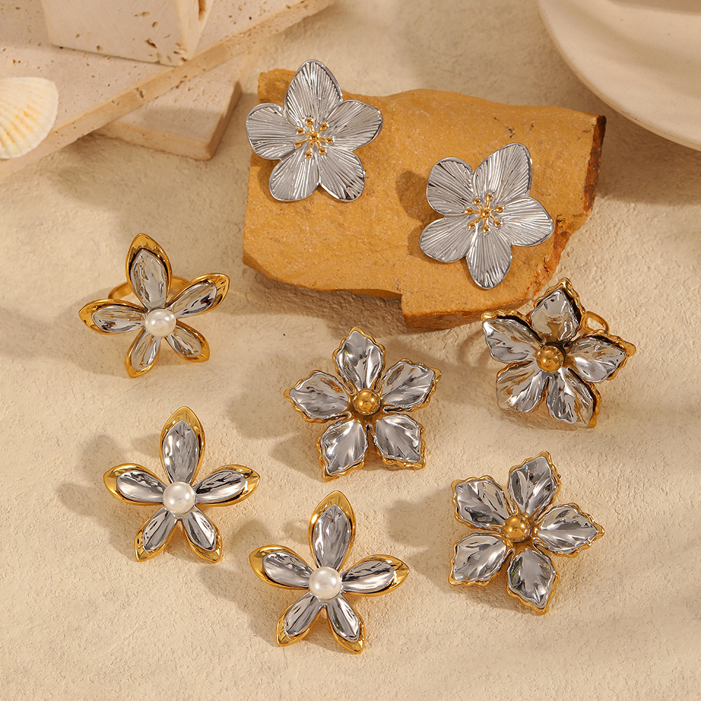 Stainless Steel Adjustable Premium Titanium Ring Luxury Unique Exaggerated Bracelet