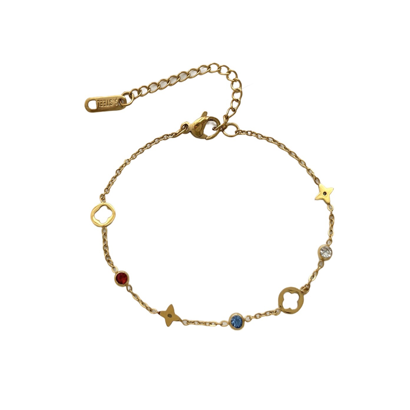 Premium Four Leaf Clover Titanium Steel Luxury Unique Flower Bracelet thumbnail 5