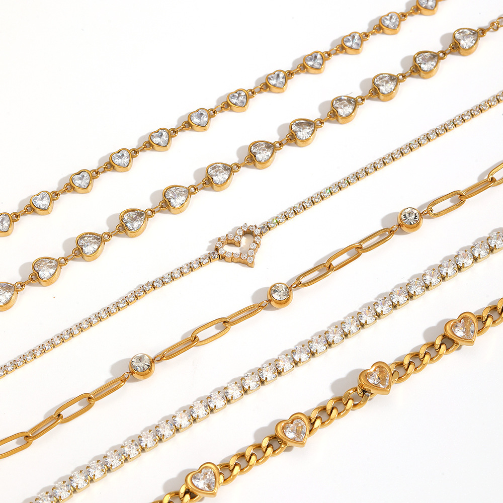 Stainless Steel 18K Gold Plated Premium Heart Bracelet thumbnail 3