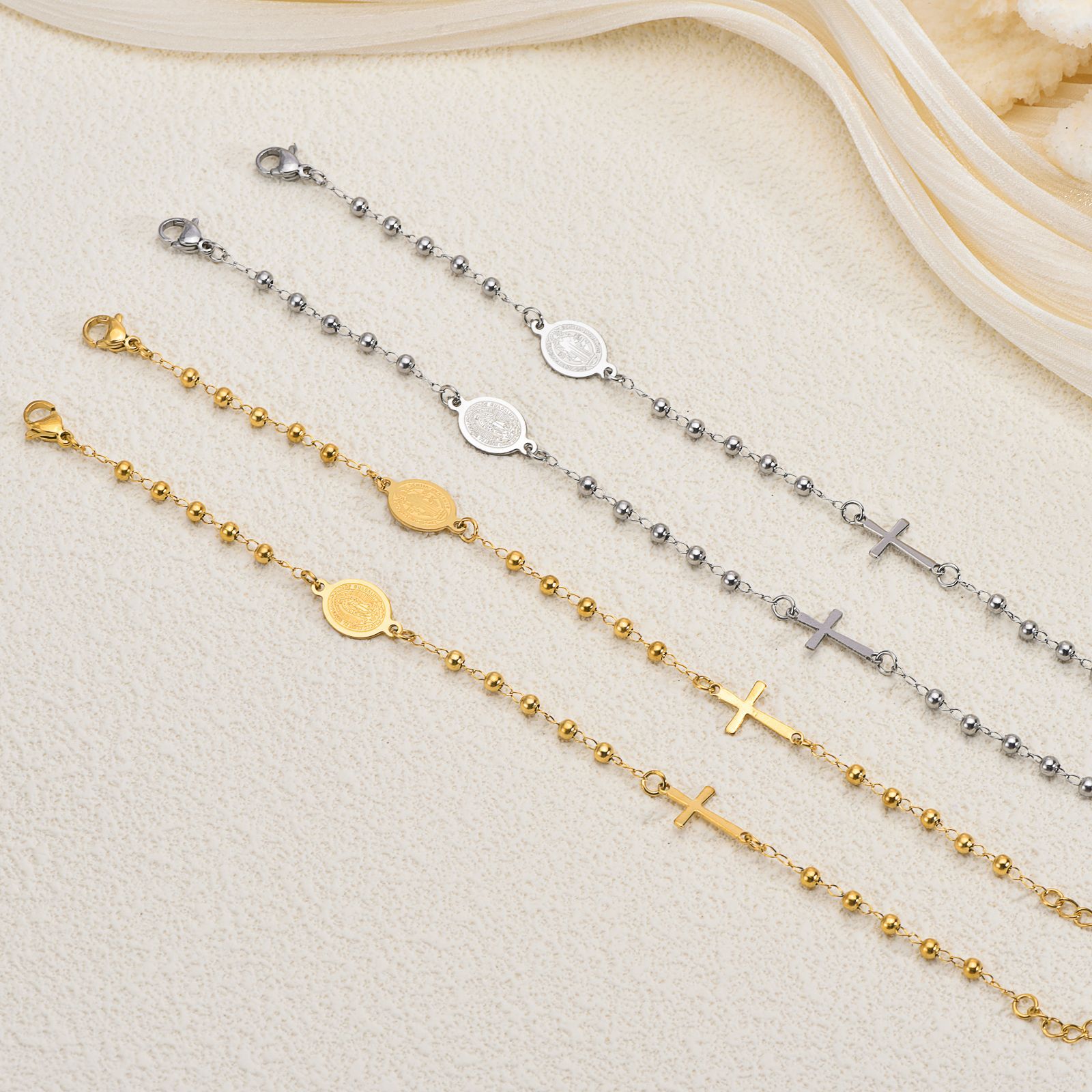 Stainless Steel Cross Titanium Bracelet