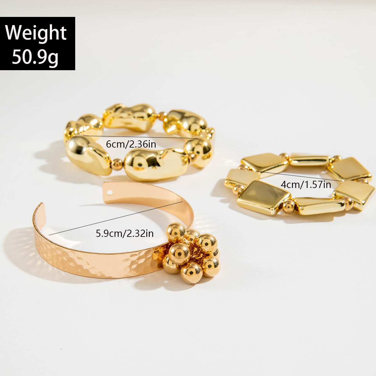 Jewelry Set Open Geometric European & American Style Exaggerated Bracelet thumbnail 4