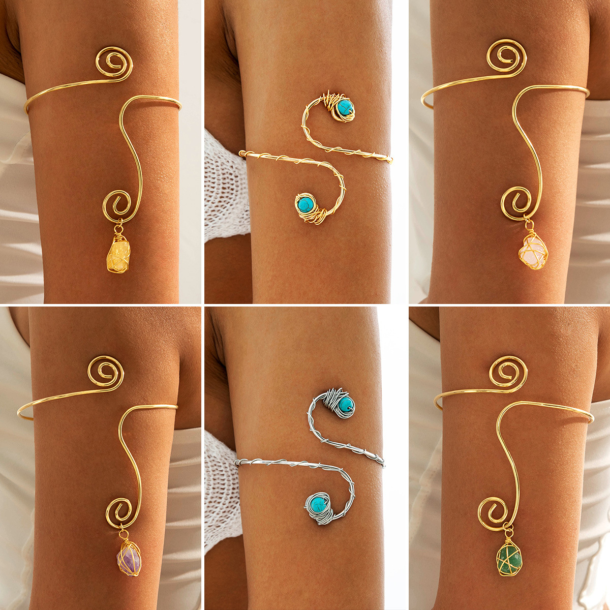 Open Geometric Unique European & American Style Flower Bracelet - view 2