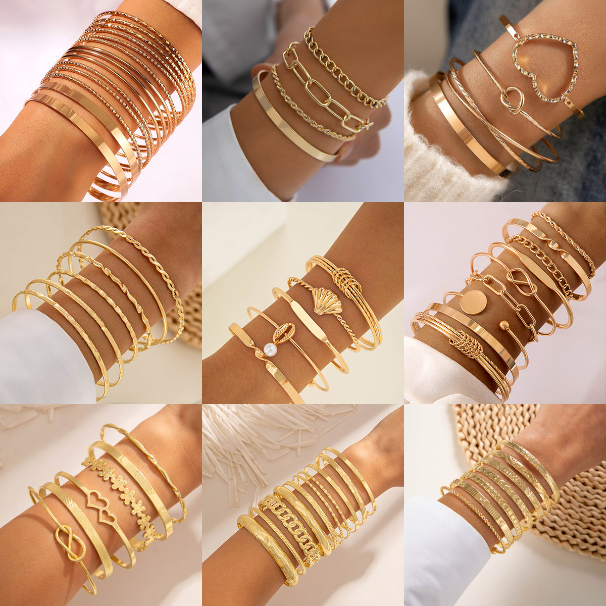 Jewelry Set Open Luxury European & American Style Exaggerated Flower Bracelet