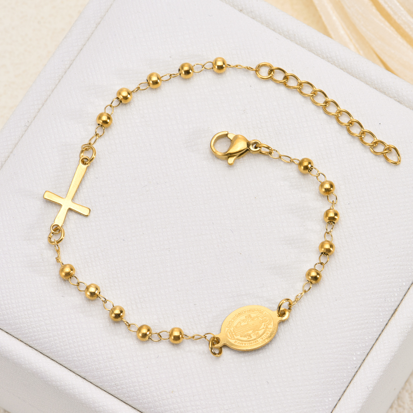 Stainless Steel Cross Titanium European & American Style Bracelet thumbnail 4