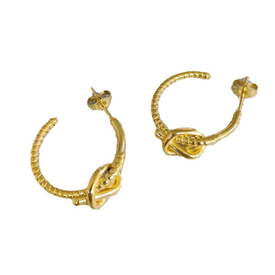 Stainless Steel 18K Gold Plated Studs Flower Earrings thumbnail 5