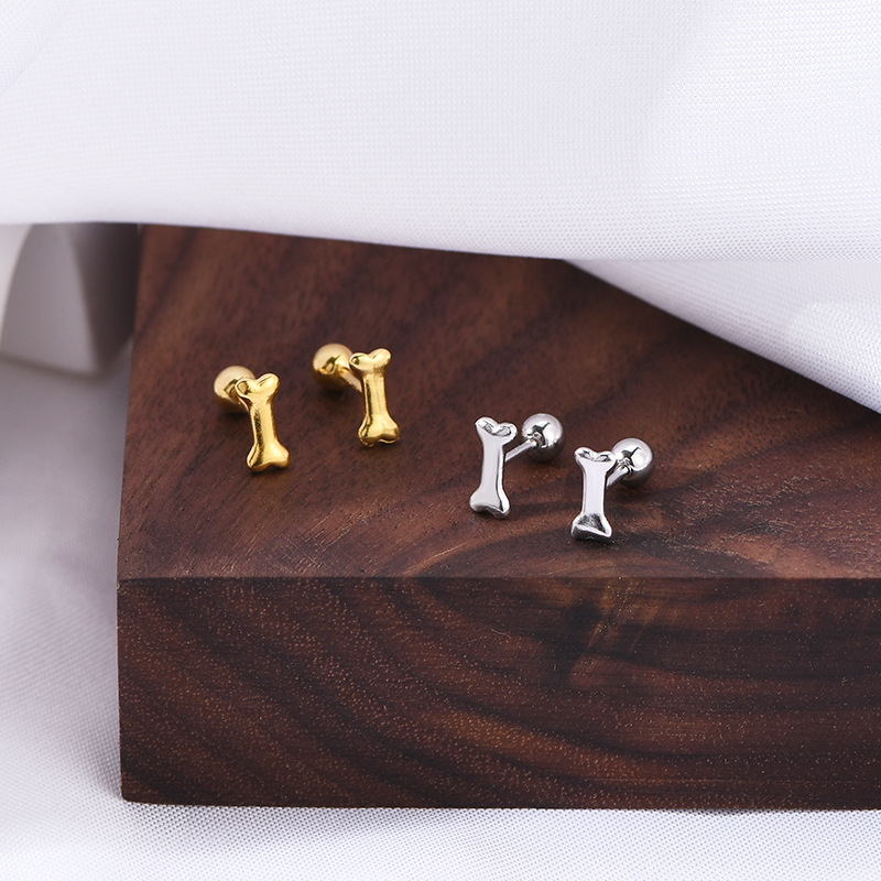 925 Silver Studs Hollow Earrings - view 2