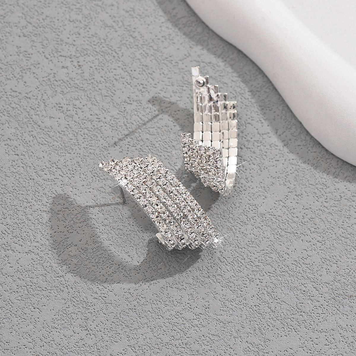 Studs Geometric Zircon Earrings thumbnail 3