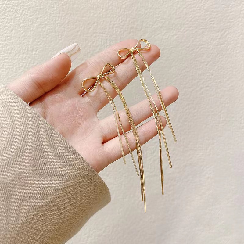 Studs Minimalist Unique Tassel Butterfly Earrings thumbnail 3