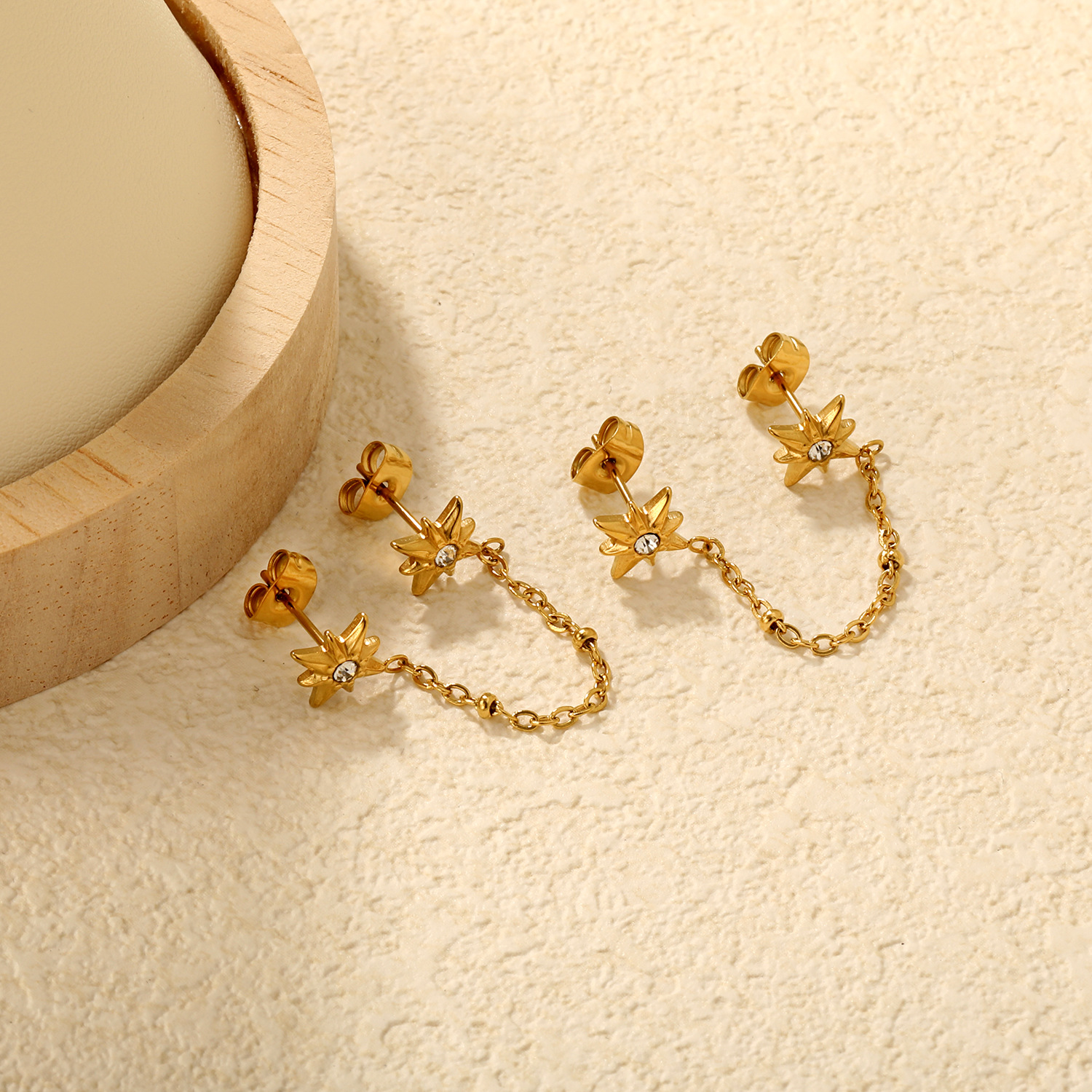 Stainless Steel Studs European & American Style Heart Butterfly Earrings - view 2