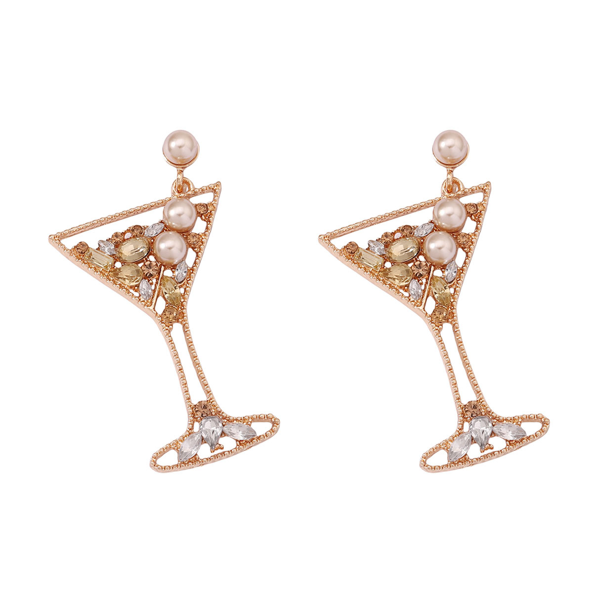 Alloy Hollow European & American Style Pearl Earrings thumbnail 5