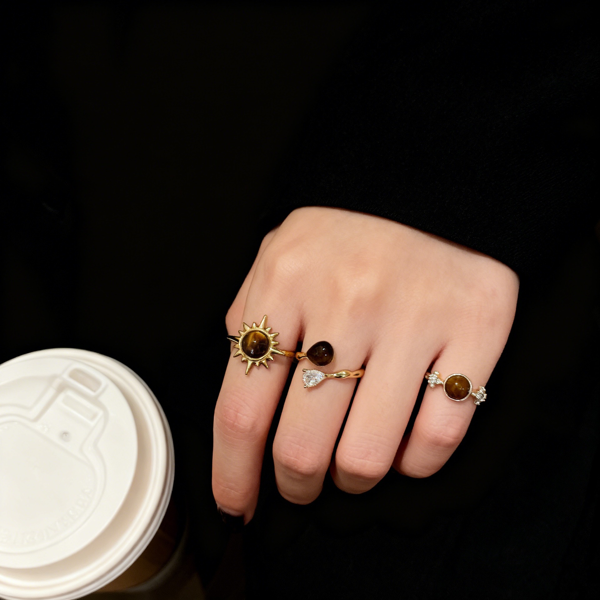 Premium Ring Jewelry Set Open Unique Earrings thumbnail 3