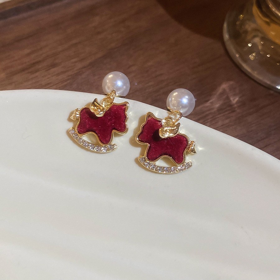 Studs Vintage Luxury Zircon Red Earrings thumbnail 6