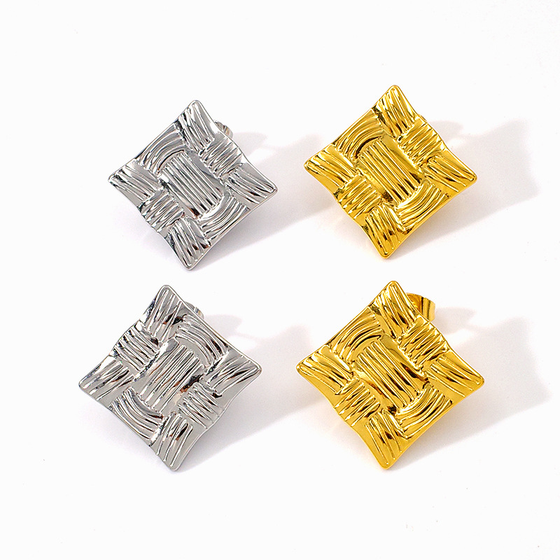 Titanium Steel Studs Hollow Geometric Vintage Luxury European & Ame Earrings thumbnail 4