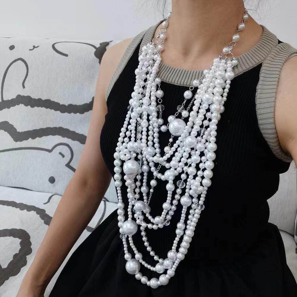 Premium Exaggerated Pearl Necklace - view 2
