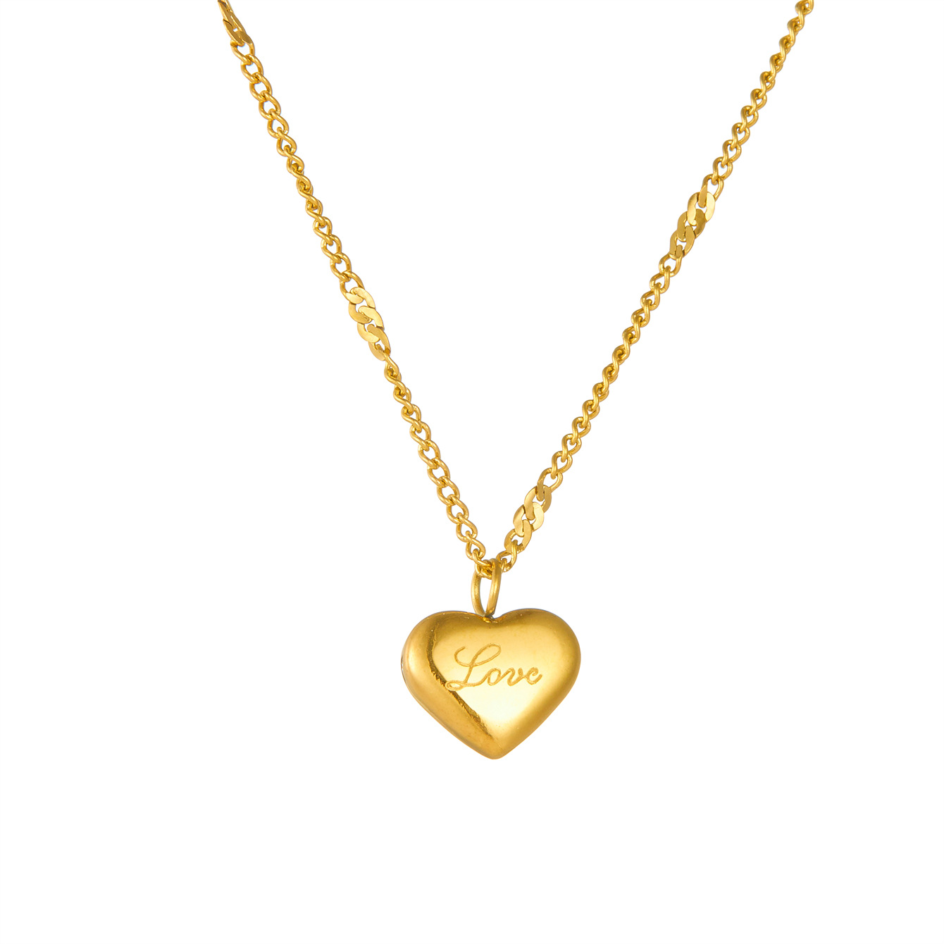 Stainless Steel Premium Unique French Style Heart Necklace thumbnail 4