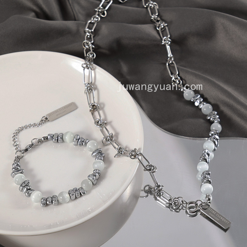 Premium Titanium Steel Bracelet Unique Cat Eye Necklace