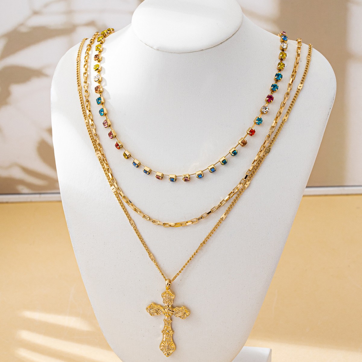 Cross European & American Style Crystal Necklace - view 2