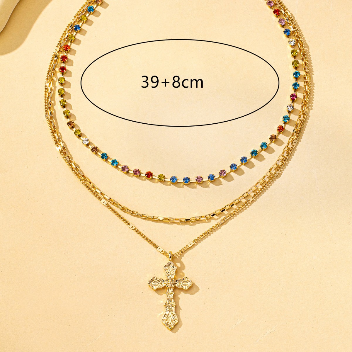 Cross European & American Style Crystal Necklace thumbnail 4
