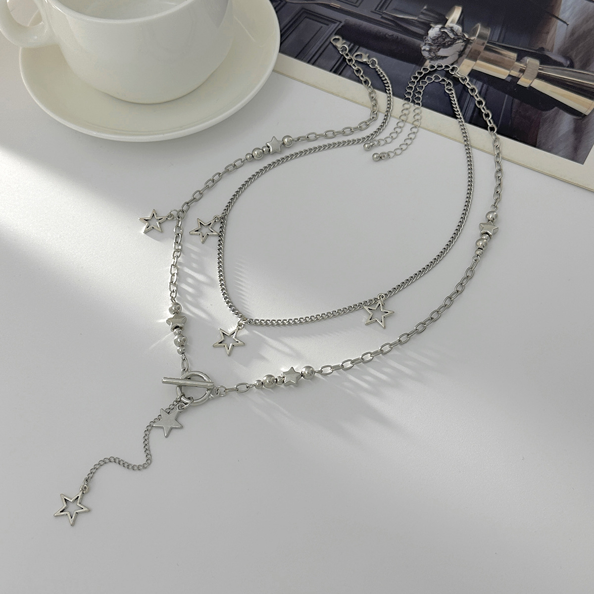 Cross Minimalist European & American Style Crystal Star Necklace thumbnail 4