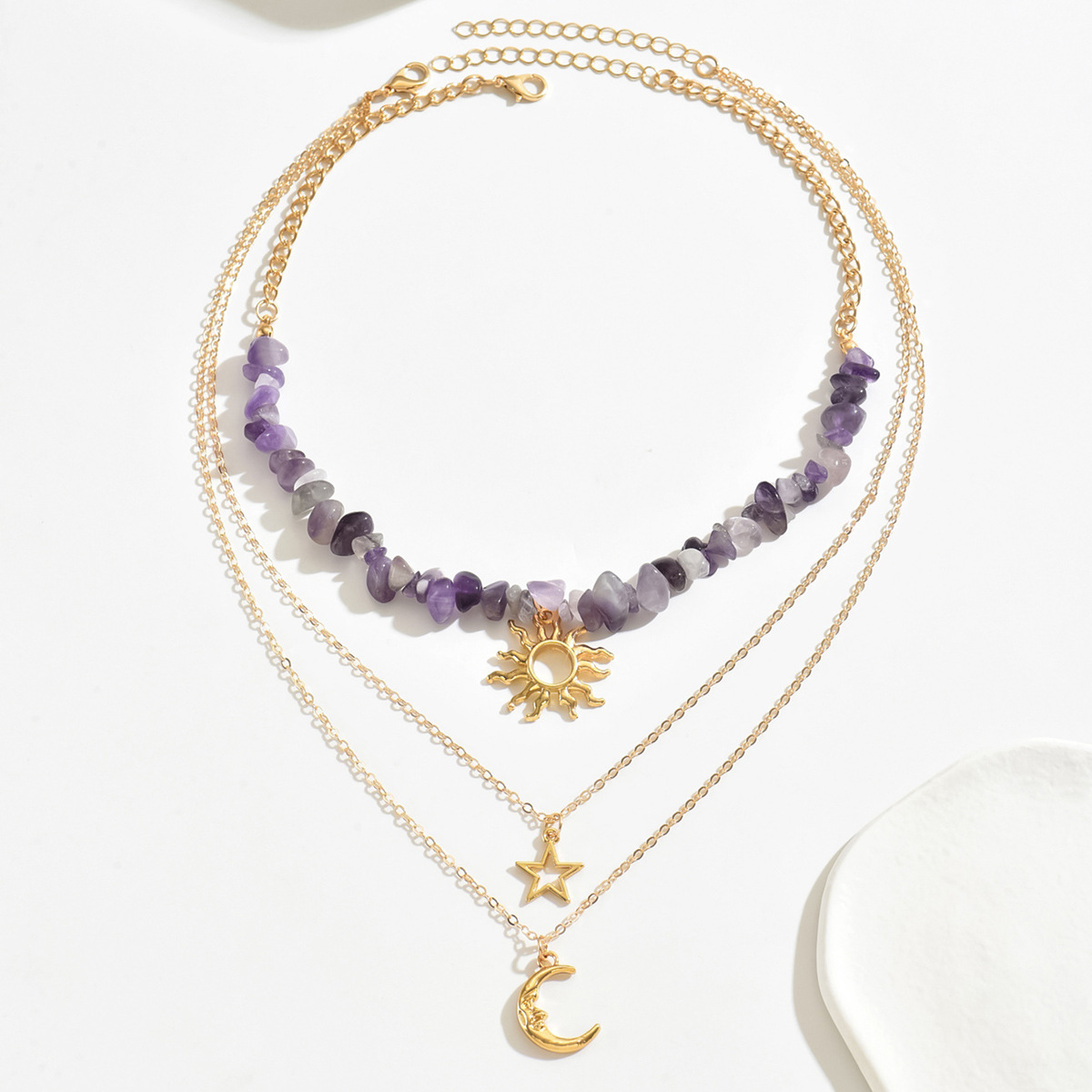 Natural Stone Vintage European & American Style Necklace - view 2