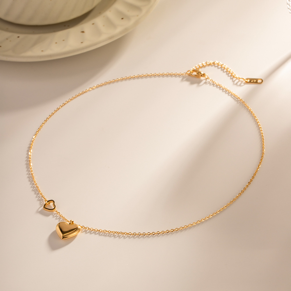 Stainless Steel 18K Gold Plated Titanium French Style Necklace thumbnail 3