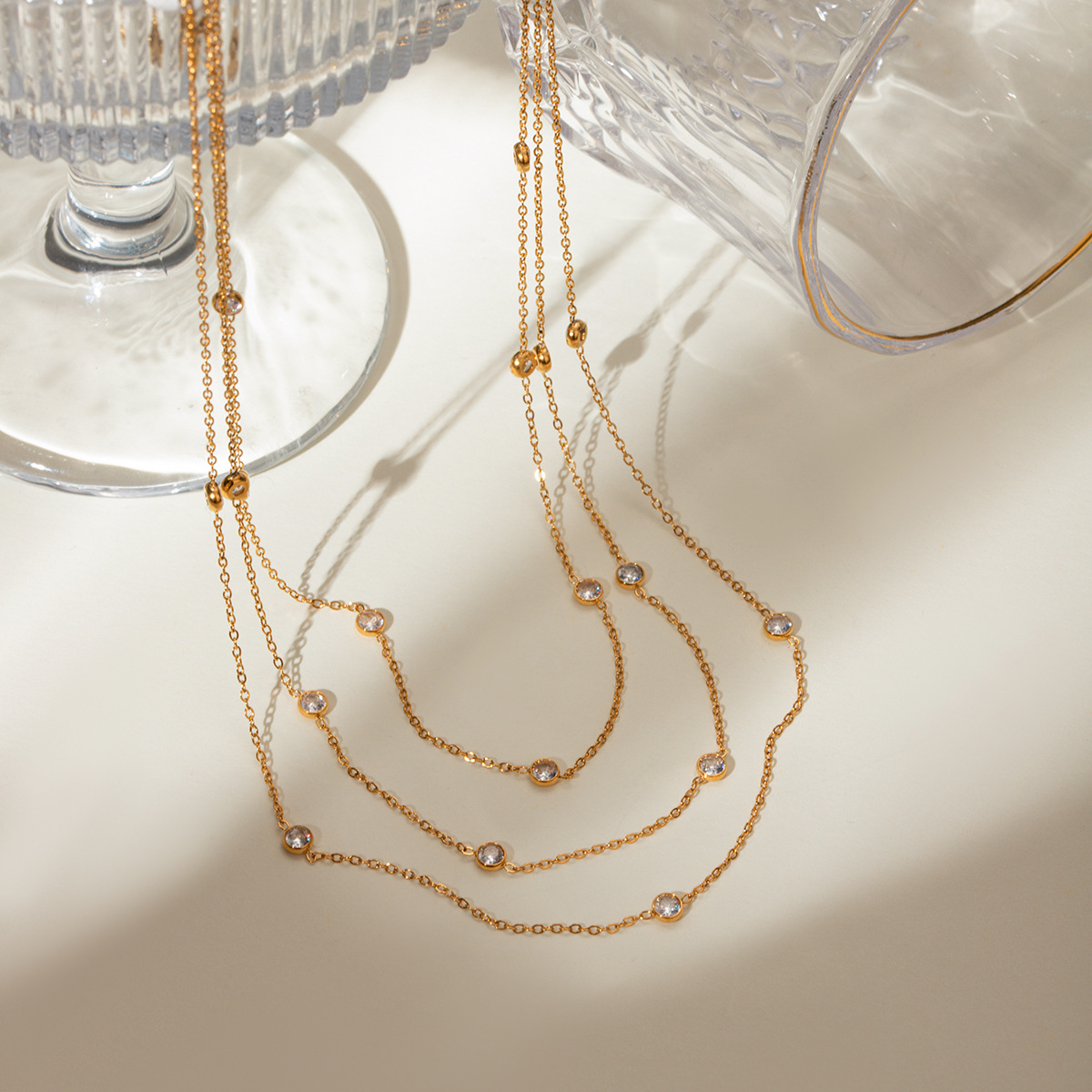 Instagram Style Stainless Steel 18K Gold Plated European & Necklace thumbnail 3