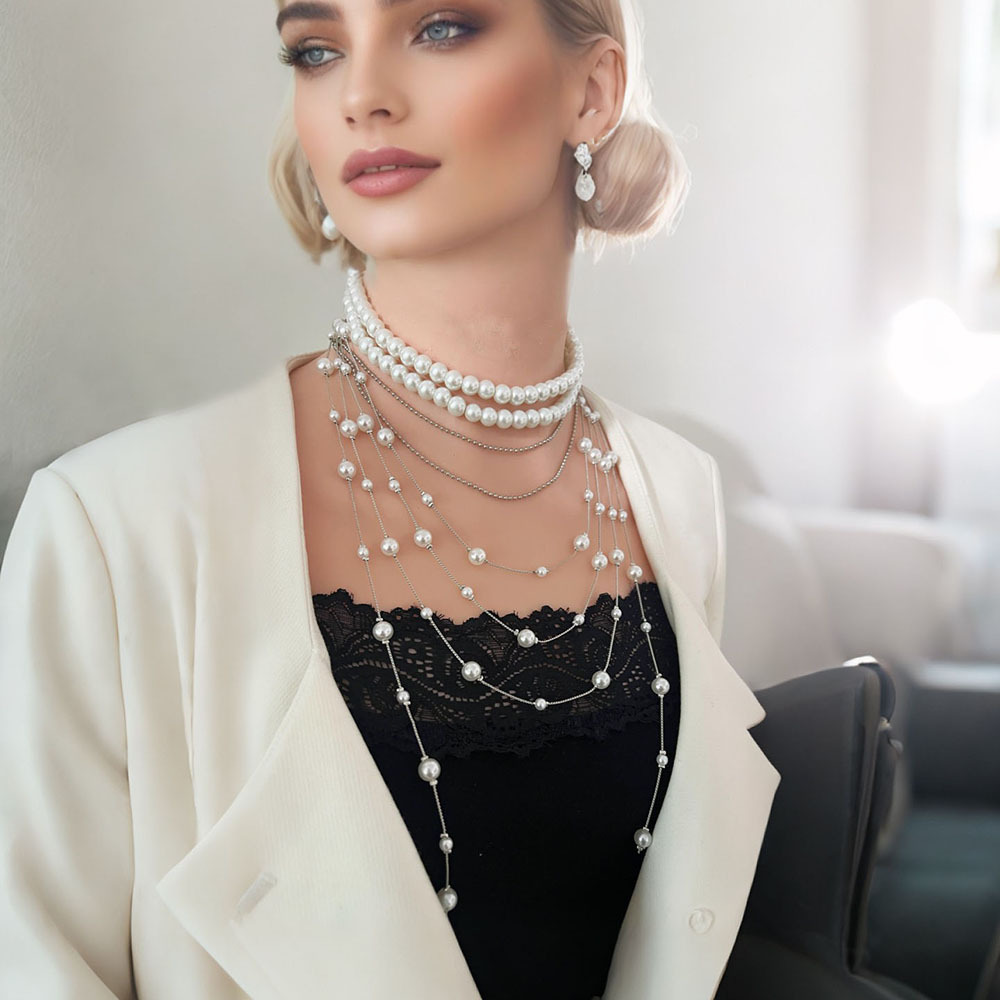 Premium Pearl Tassel Star Necklace thumbnail 3