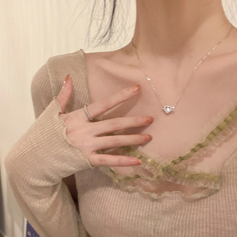 925 Silver Sterling Luxury Unique Heart Necklace