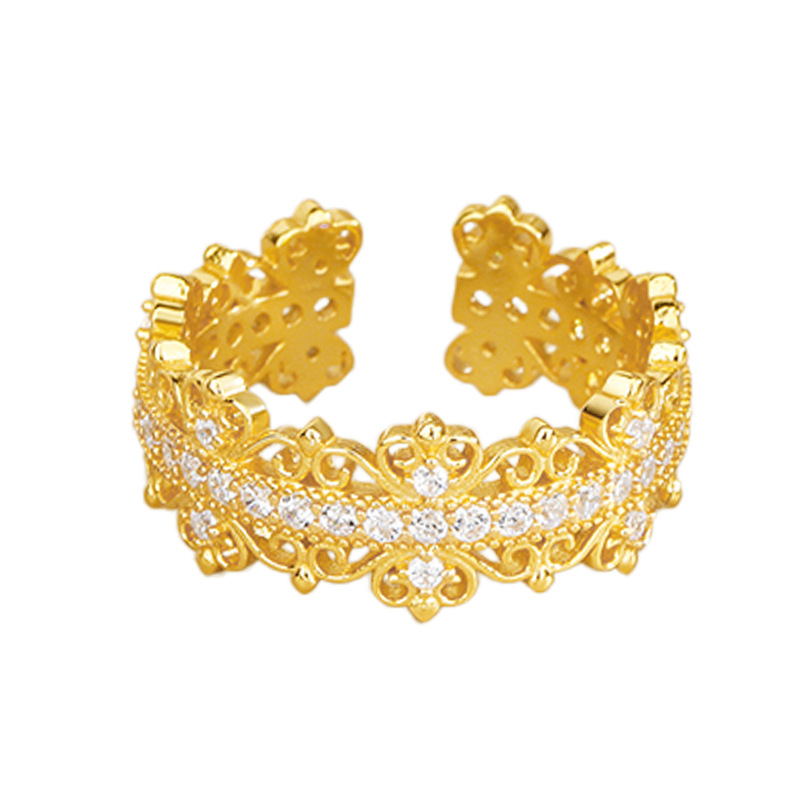 925 Silver Sterling Hollow Vintage Luxury French Style Ring thumbnail 5