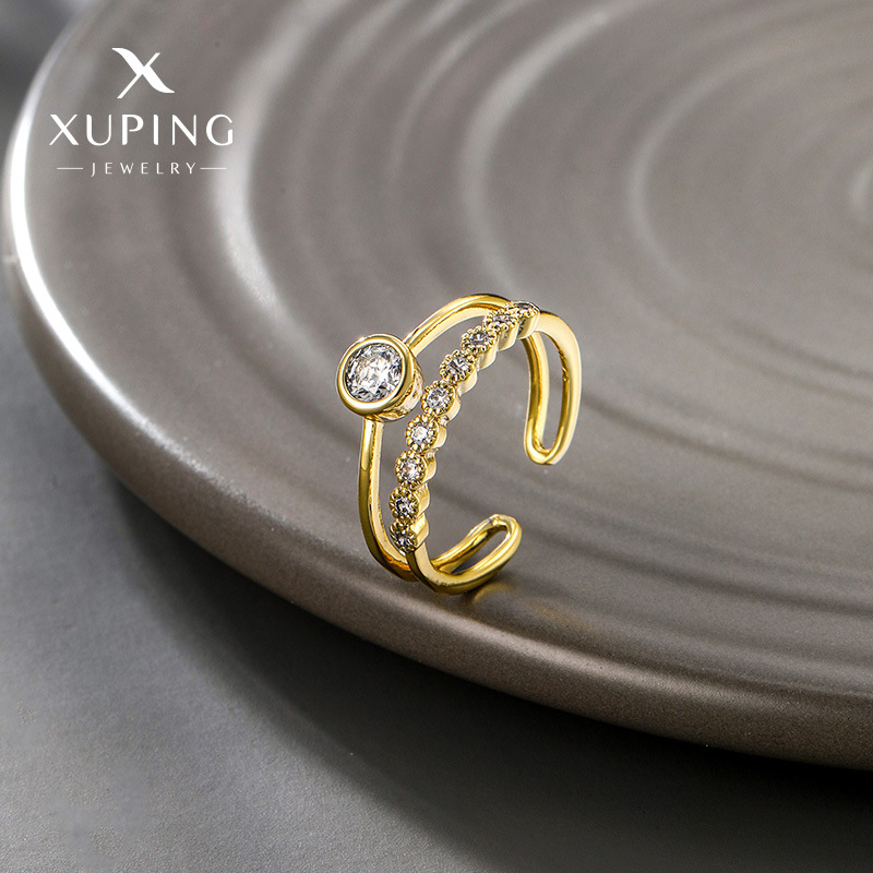 Alloy Open Zircon Ring