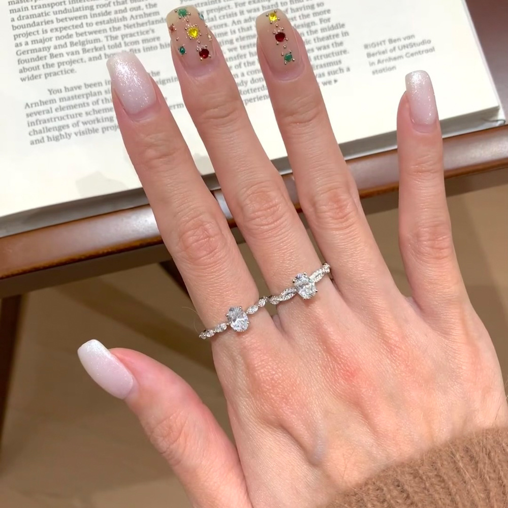 Open Minimalist Zircon Ring - view 2