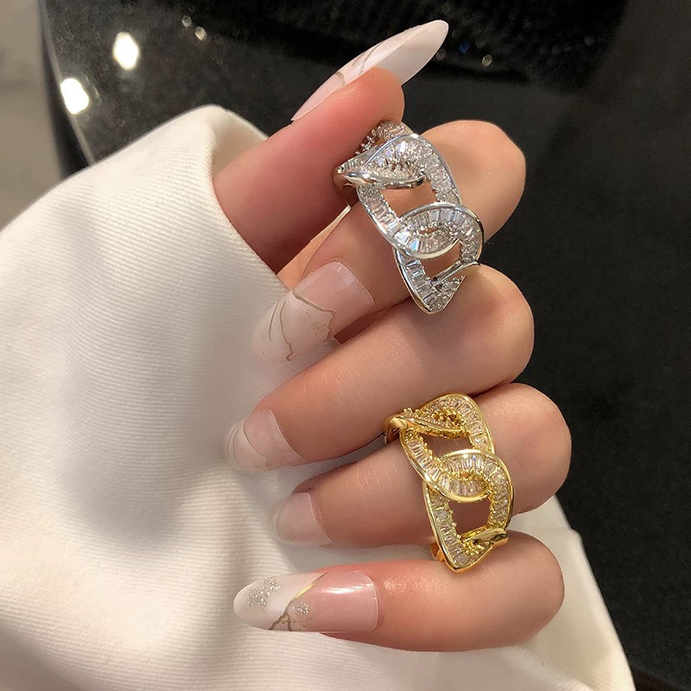 Premium Hollow Open Vintage Luxury Unique Zircon Ring - view 2