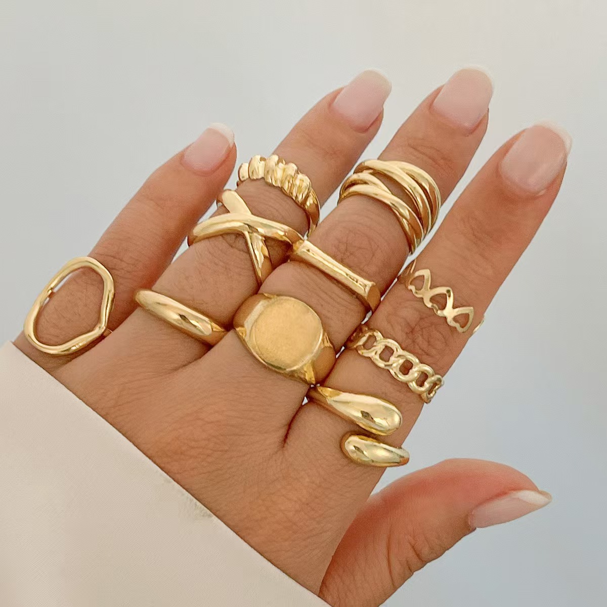 Premium Jewelry Set Geometric Exaggerated Ring - view 2