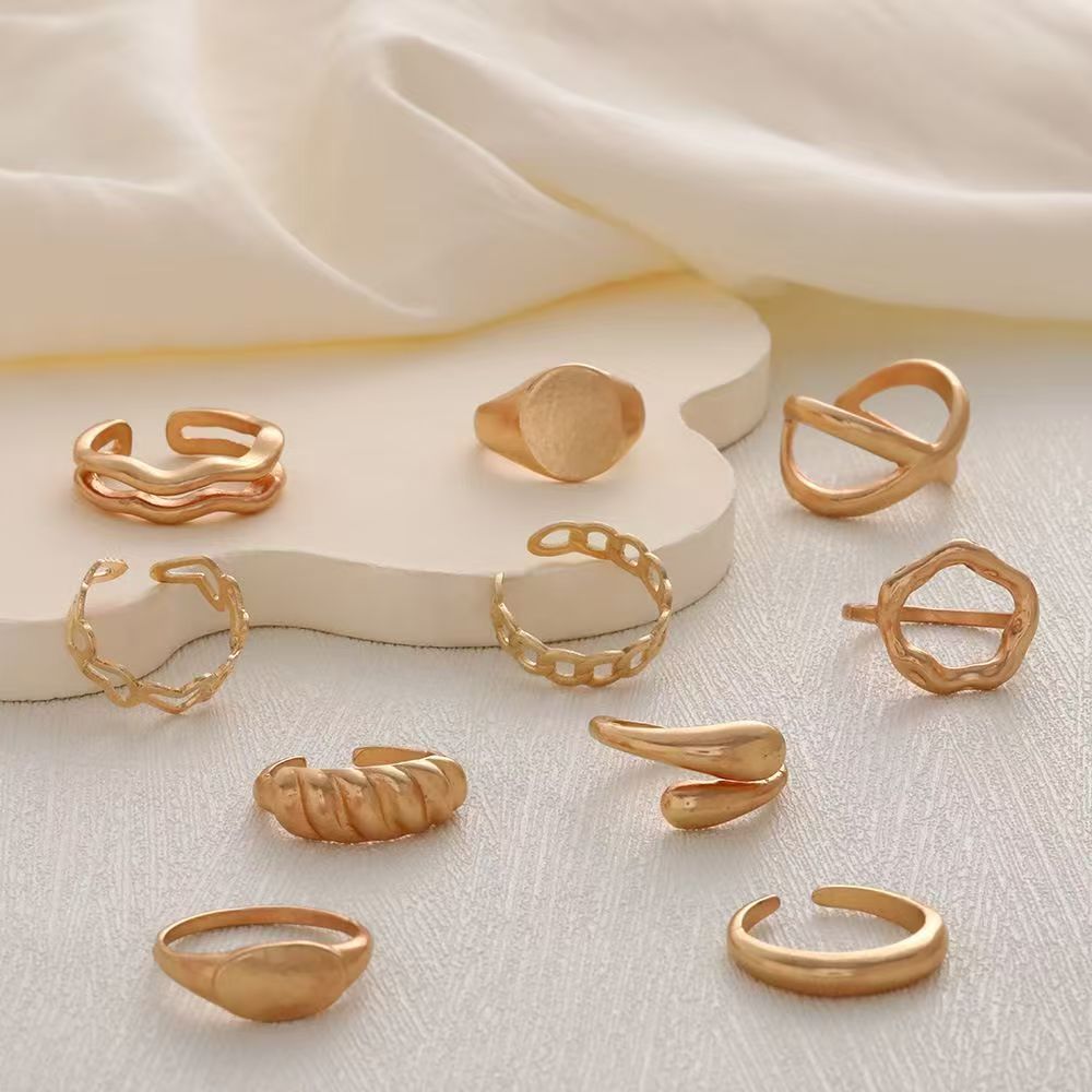 Premium Jewelry Set Geometric Exaggerated Ring thumbnail 4