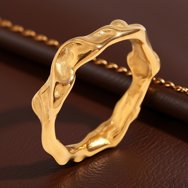 Stainless Steel Irregular Minimalist Luxury Ring thumbnail 4