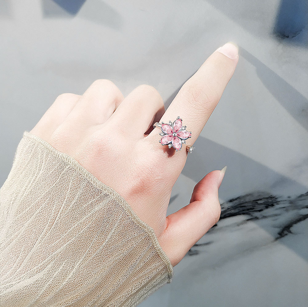 Luxury Unique Zircon Flower Ring - view 2