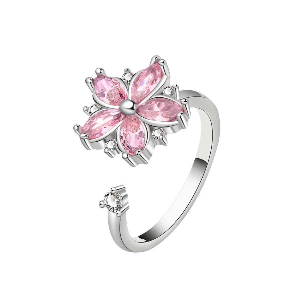 Luxury Unique Zircon Flower Ring thumbnail 5