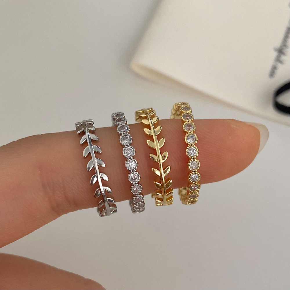 2-Piece Set Open Minimalist Zircon Ring