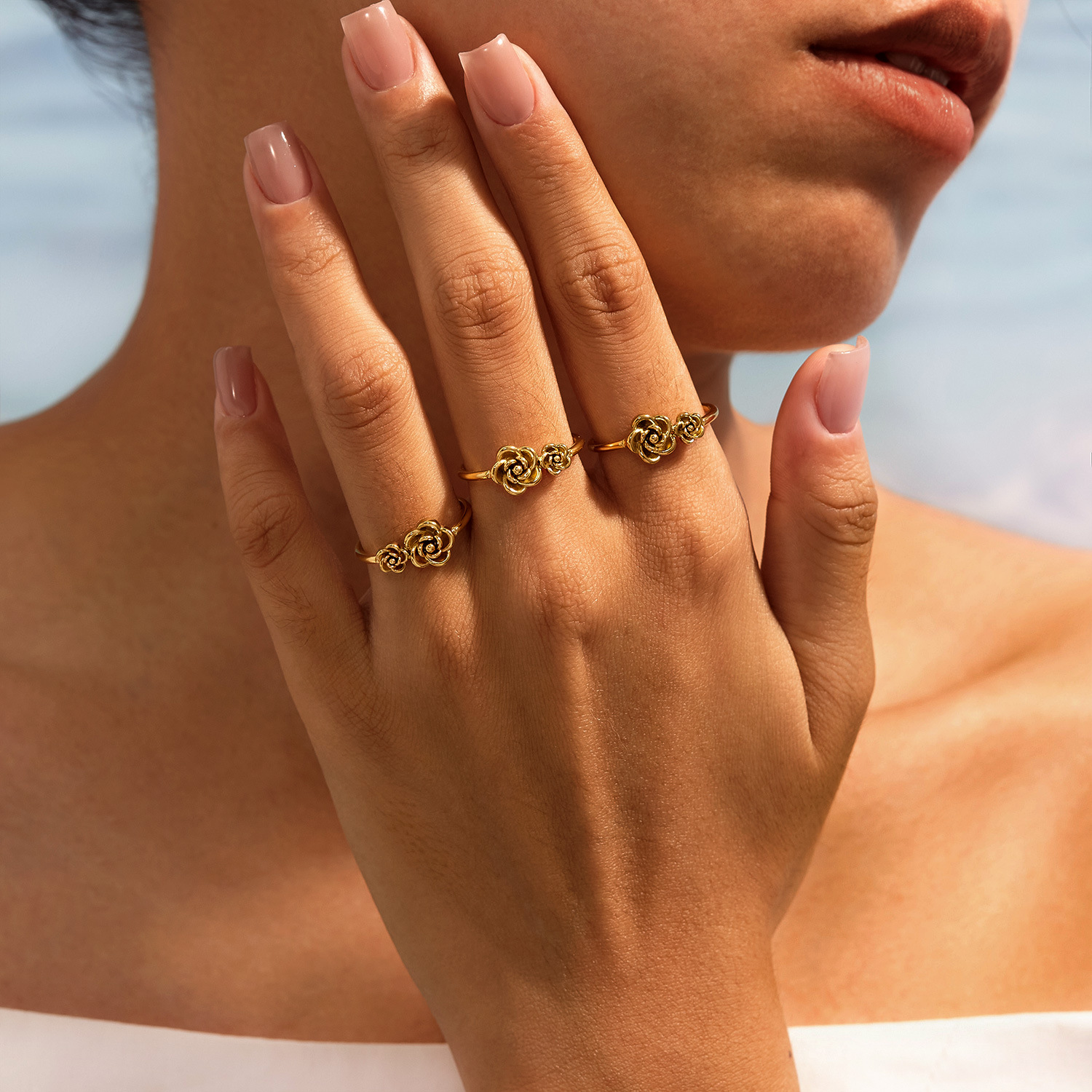 Stainless Steel Premium Titanium Vintage Luxury Unique Flower Ring - view 2