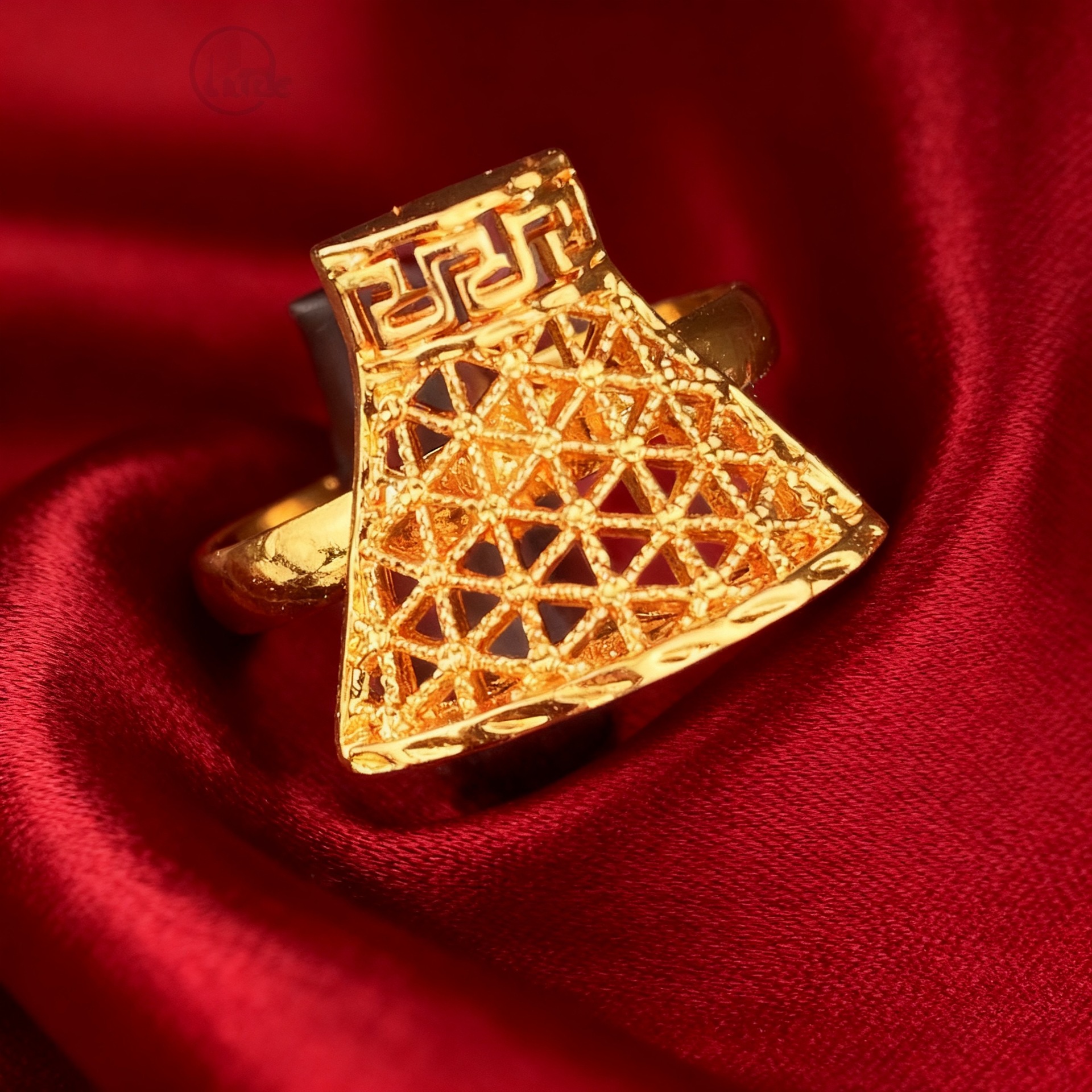 24K Gold Plated 4-Piece Set Necklace Earrings Bracelet Jewelry Ring thumbnail 4