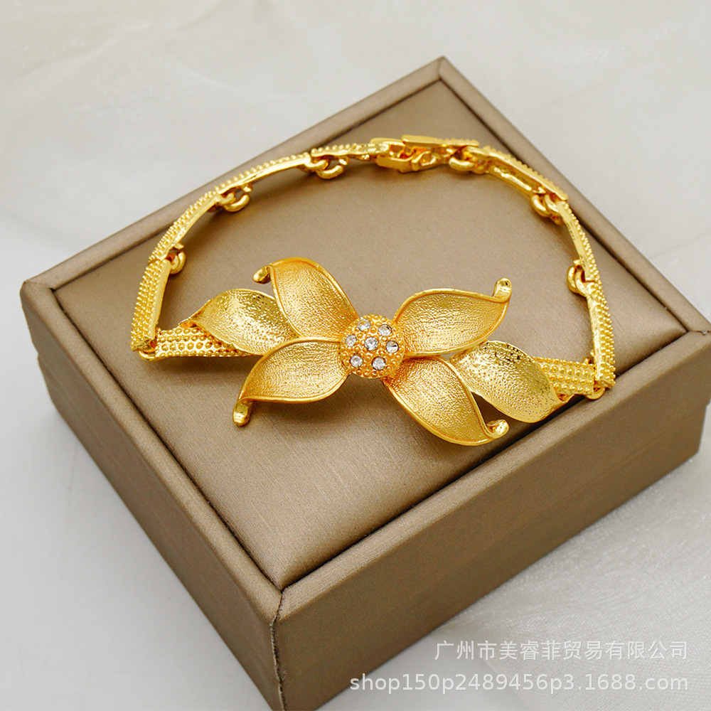 Ring Necklace Earrings Bracelet Bridal African Jewelry Set thumbnail 4