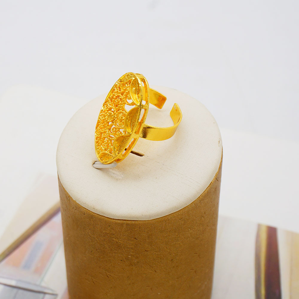 24K Gold Plated Ring Necklace Earrings Bracelet Tassel Middle East Jewelry Set thumbnail 9