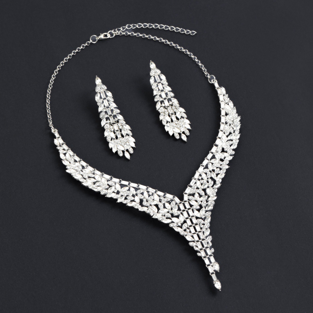 Premium Necklace Earrings Water Drop Jewelry Set