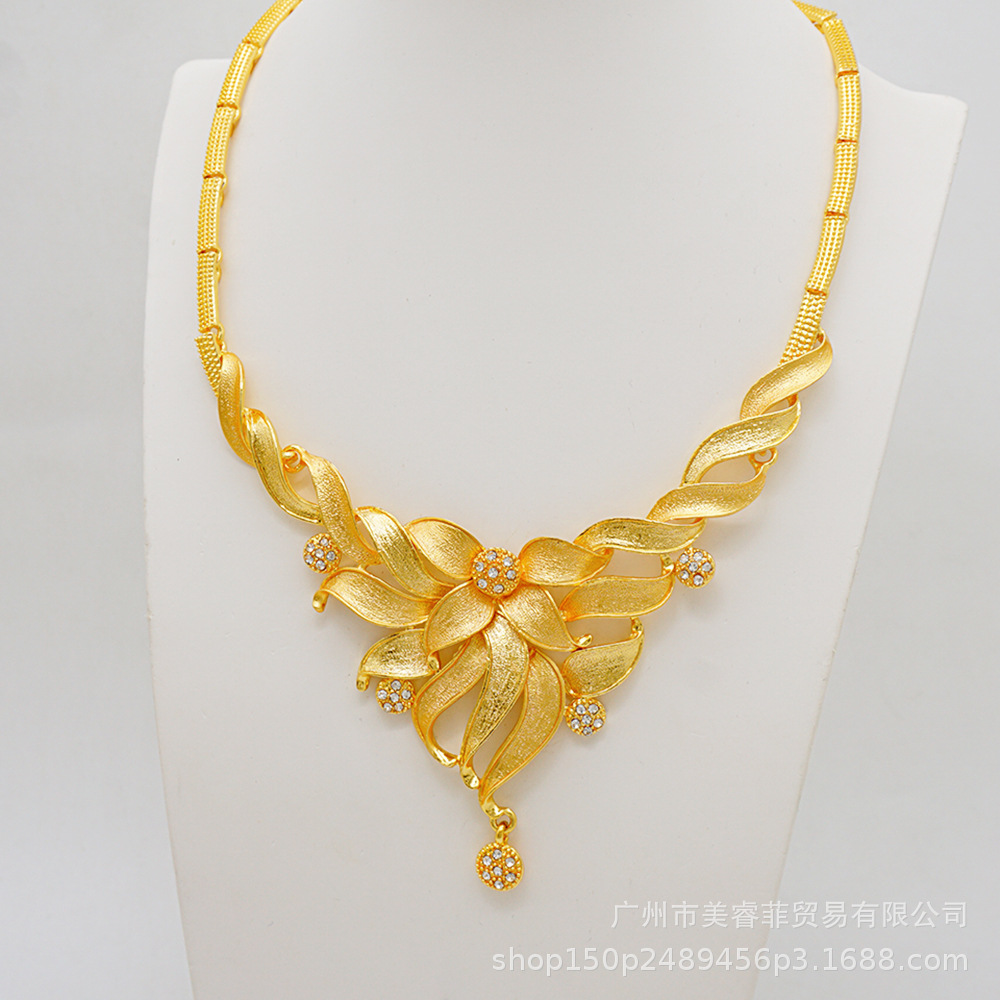 Ring Necklace Earrings Bracelet European & American Style Bridal Afr Jewelry Set thumbnail 3