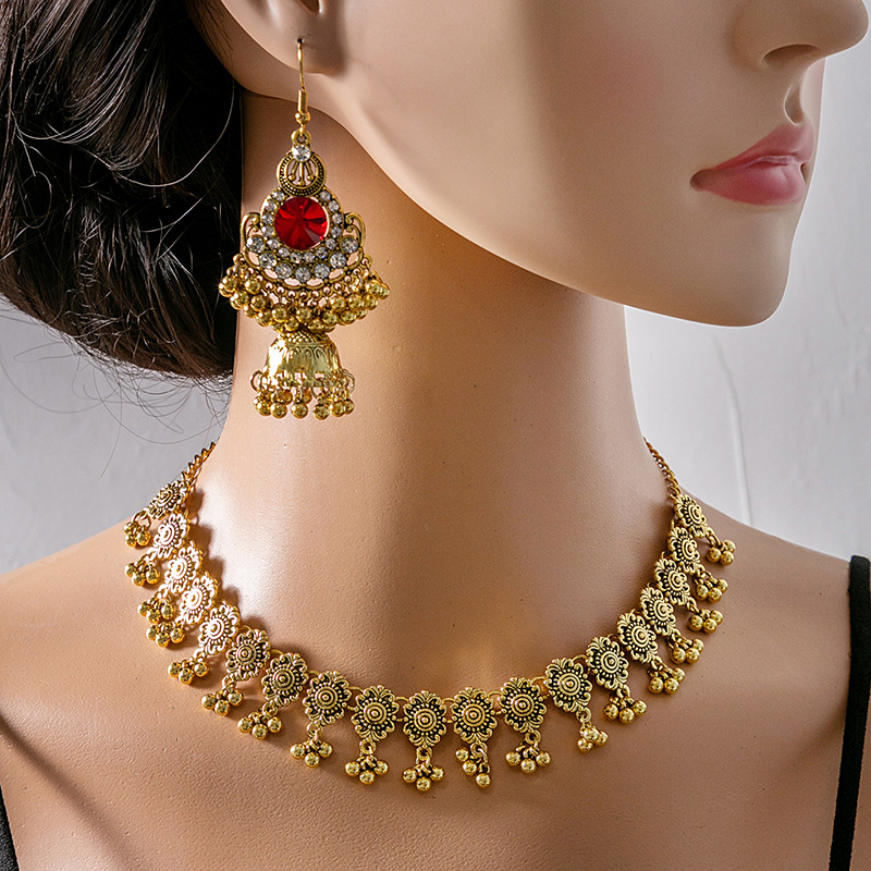 Necklace Earrings Vintage European & American Style Exaggera Jewelry Set thumbnail 3