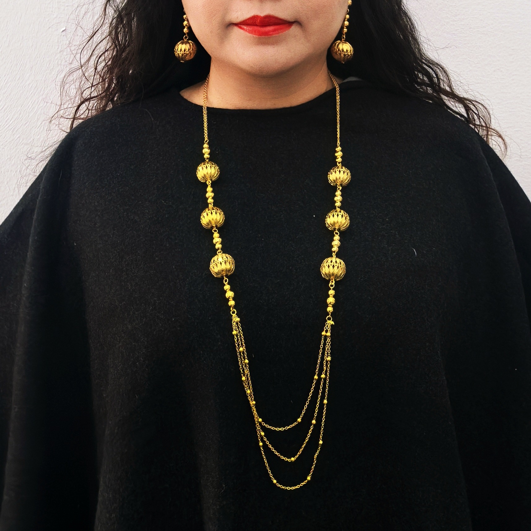 Gold Plated Ring Necklace Wedding Dubai Middle East African Jewelry Set