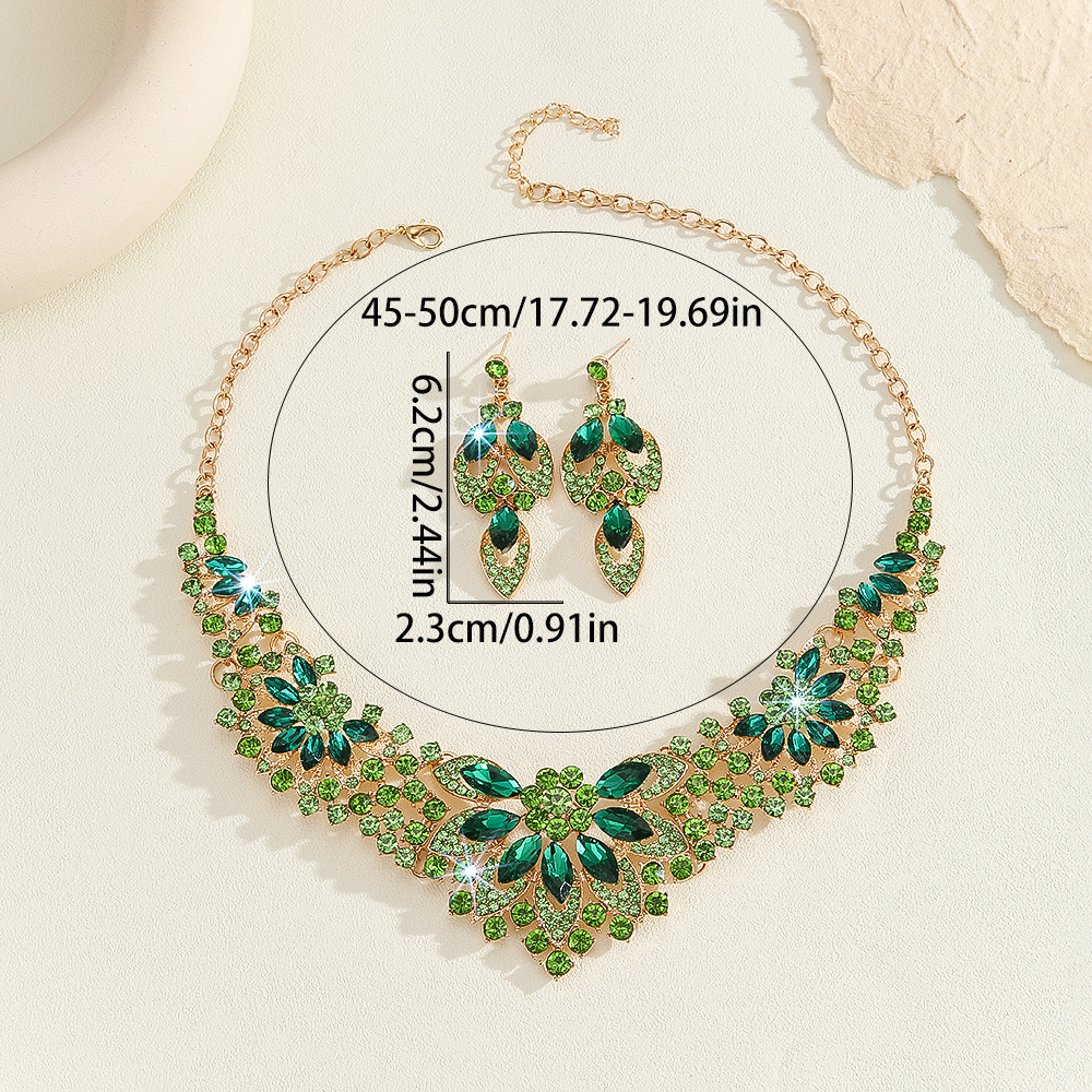 Alloy Necklace Earrings European & American Style Exaggerated Elegan Jewelry Set thumbnail 4