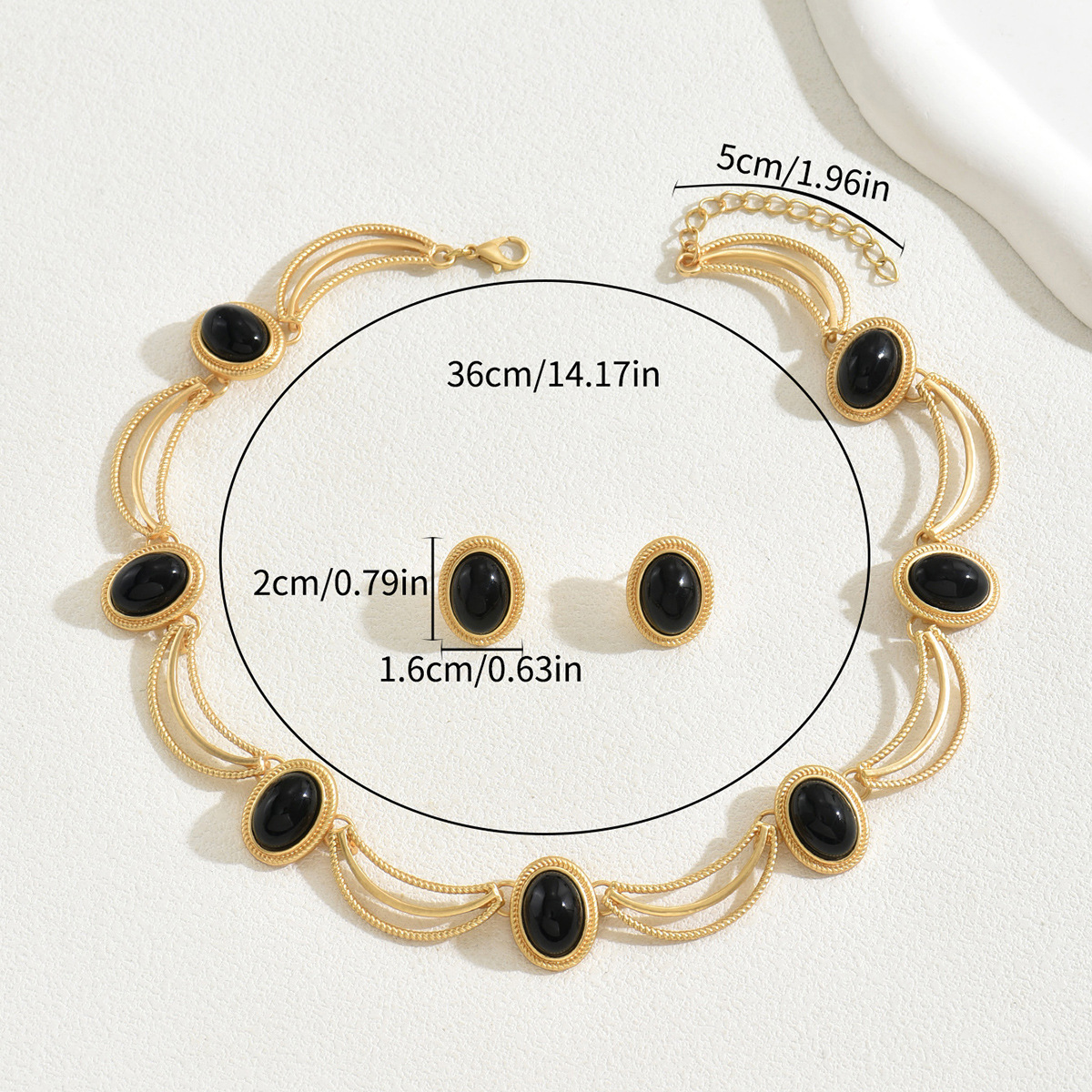 Premium Royal Style Necklace Earrings Vintage European & American St Jewelry Set